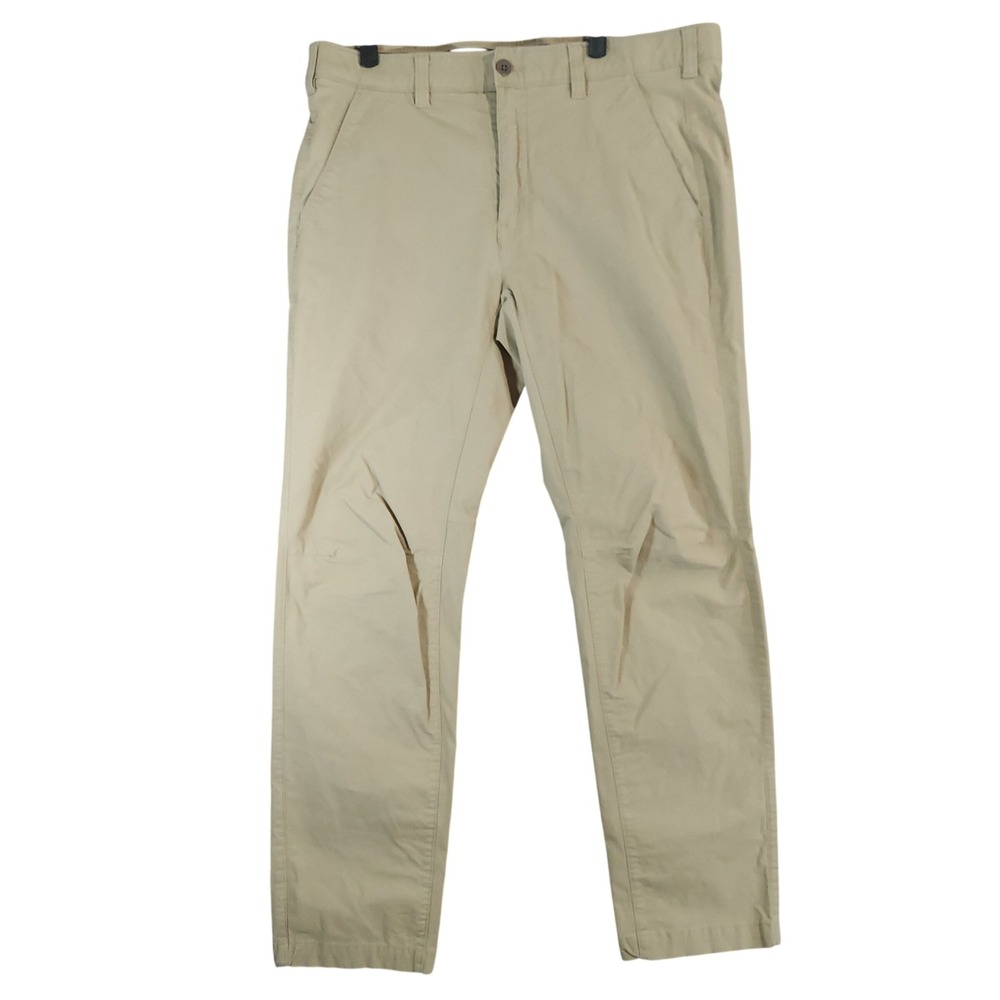 Eddie Bauer Chino Pants Mens 36x32 Khaki Horizon Guide Stretch Cotton Blend